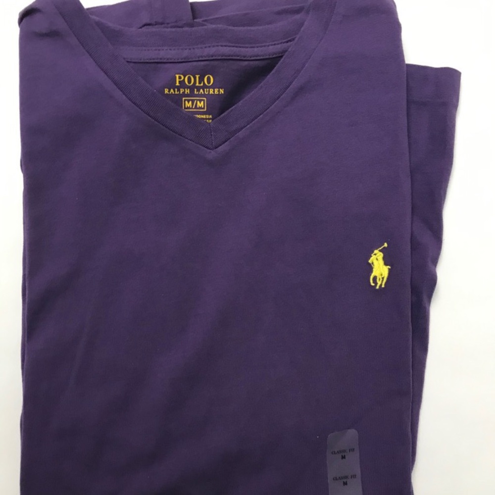 NWT Purple Polo Ralph Lauren V Neck T-Shirt
